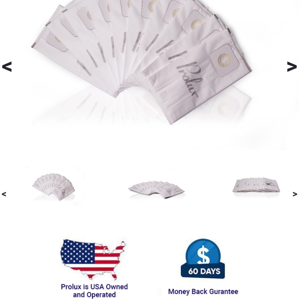 HEPA bags for Prolux upright